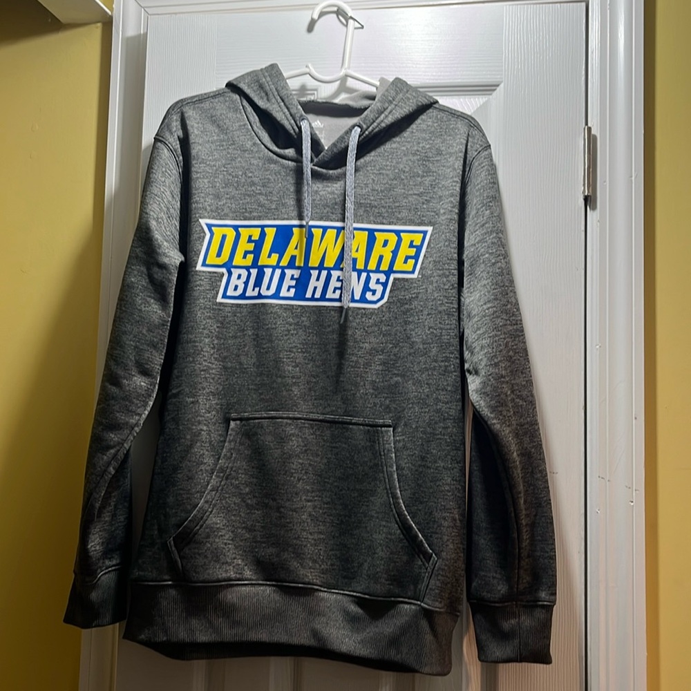 Adidas Delaware Blue Hens Fleece Lined Hoodie (gray mix) - Size Medium